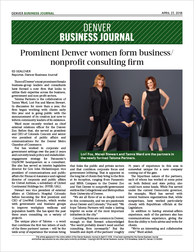 Denver Business Journal nonprofit consulting firm
